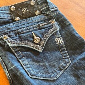 Miss Me Dark Blue Jeans with Silver Details